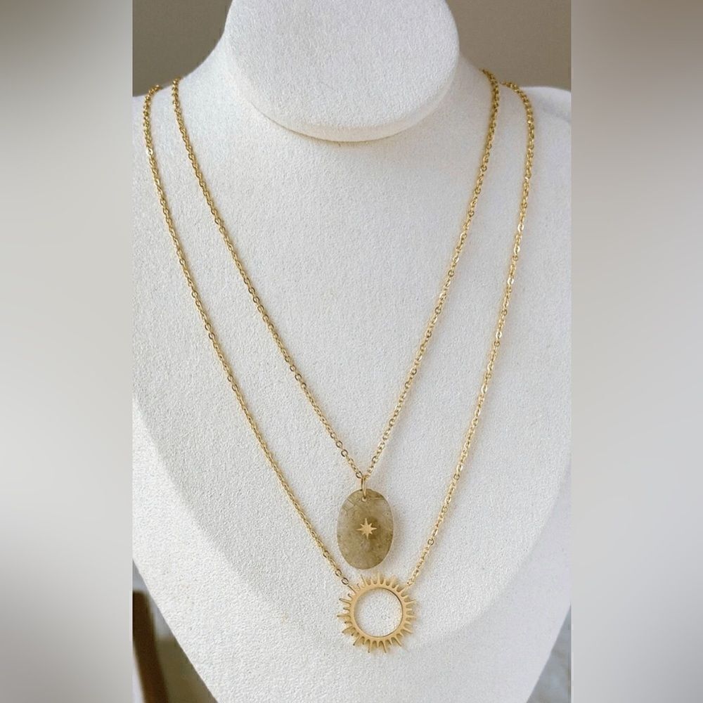 Boho sun radiant necklace M807
